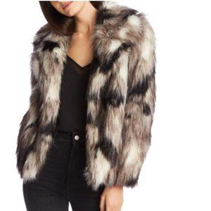 1. STATE Faux Fur animal print jacket, NWOT